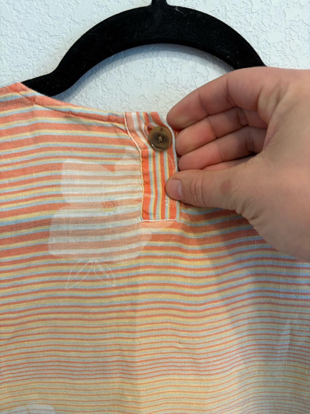 J.Jill 100% Linen Floral Stripe Tunic Top Blue Orange Lightweight XS - Picture 9 of 10